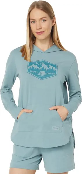 Худи Life is Good Happy Camper Badge Crusher-FlexHoodie Tunic, цвет Smoky Blue