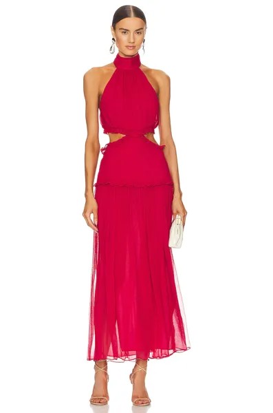 Платье миди Shona Joy Marquis High Neck Cut Out, цвет Roma Red