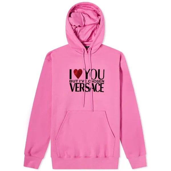 Versace Худи с принтом I Love, розовый