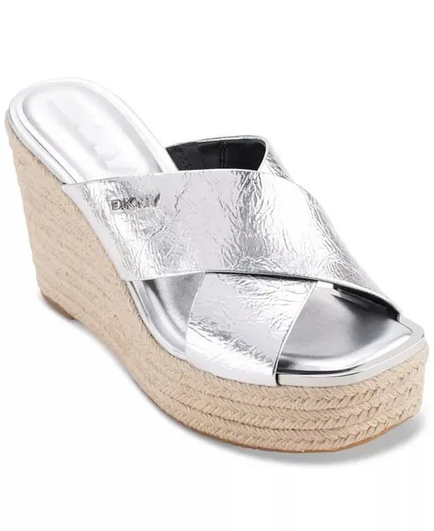 Женские эспадрильи Maryn Crossband на платформе и танкетке DKNY, серебро