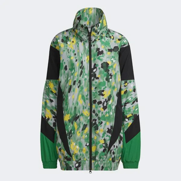 Куртка adidas by Stella McCartney Printed Woven Track, зеленый/черный/желтый