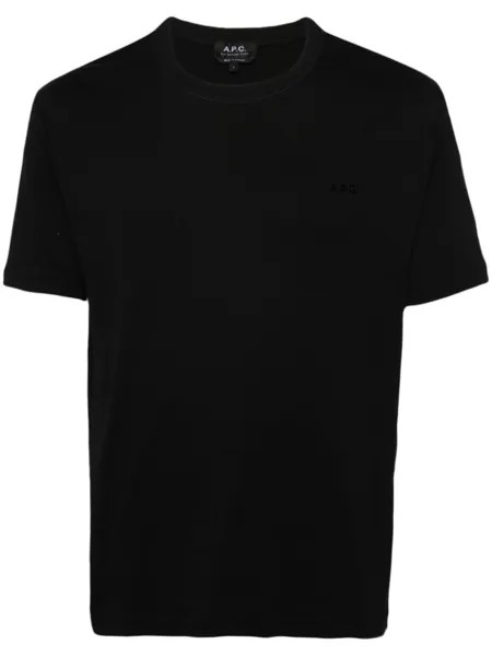 A.P.C. футболка с фактурным логотипом, черный