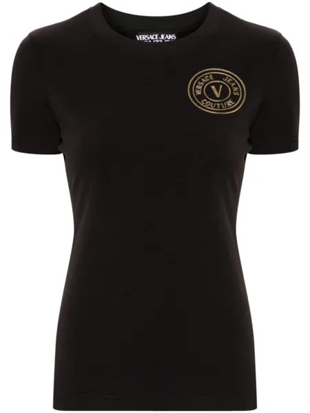 Versace Jeans Couture футболка из джерси с логотипом V-Emblem, черный