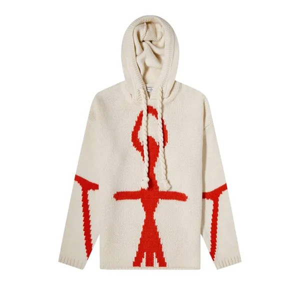 Худи JW Anderson Anchor Logo Hoodie 'White/Orange', белый