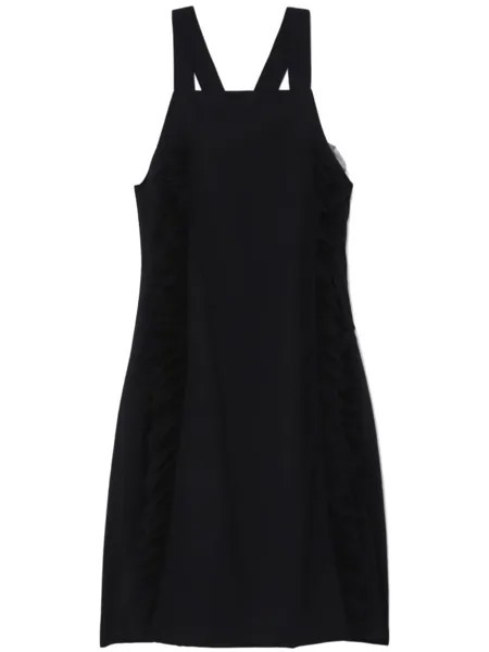 Noir Kei Ninomiya шерстяное платье с тюлем, черный