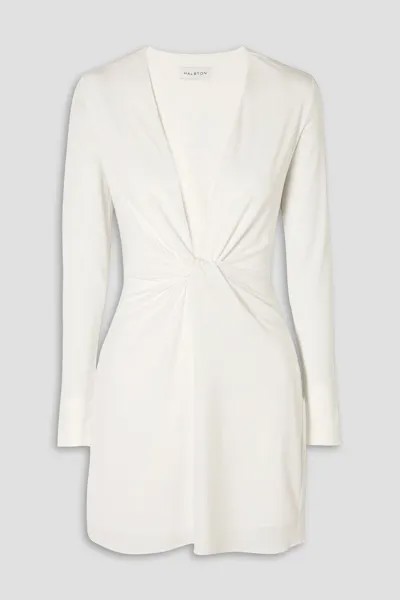 Платье мини Jaycee из перекрученного эластичного джерси HALSTON, белый