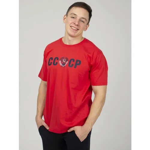 Футболка Традиция Футболка СССР, размер 6XL(68/70-188), красный
