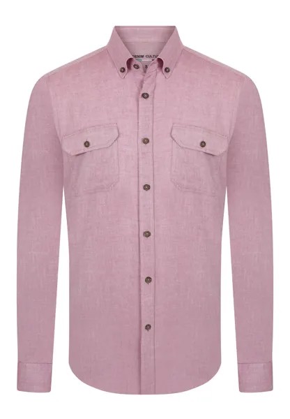 Рубашка на пуговицах стандартного кроя Denim Culture Darell, темно-розовый