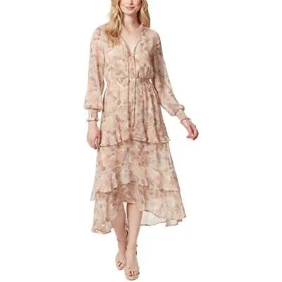 Jessica Simpson Женское Бежевое Ярусное Длинное Летнее Платье Макси S BHFO 8994