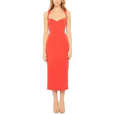 Женское красное платье-футляр миди с корсетом и швами Bardot Junior Kindred 10 BHFO 6033