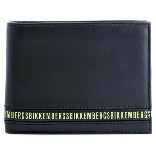 Портмоне кожаное с контрастным лого Bikkembergs