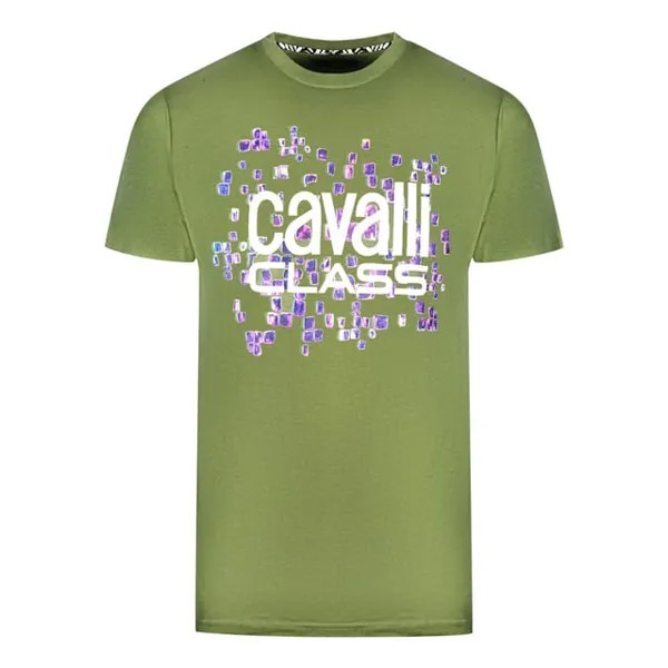 Футболка с логотипом Cavalli class Scales Cavalli Class, зеленый