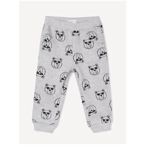 Серые спортивные брюки Jogger с принтом для мальчика Gloria Jeans, размер 18-24мес/92