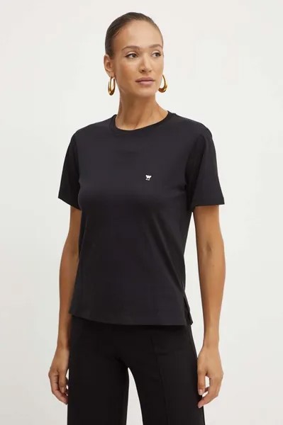 Хлопковая футболка Weekend Max Mara, черный