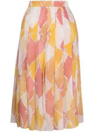 Emilio Pucci плиссированная юбка с принтом Losanghe