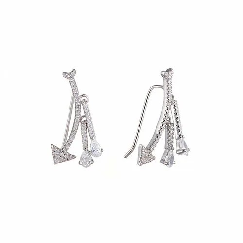 Серьги ELEMENT47, серебро, 925 проба, фианит