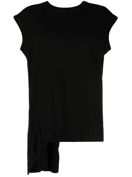 Yohji Yamamoto футболка асимметричного кроя, черный