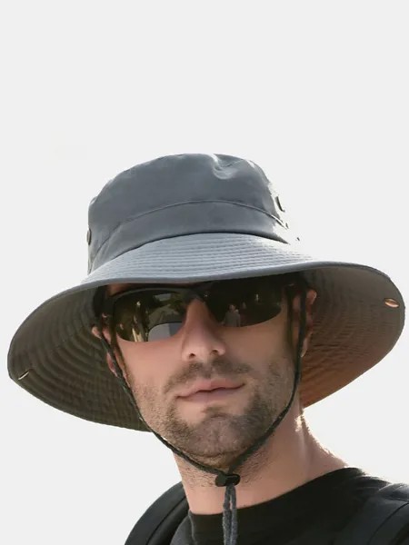 Мужское летнее ведро с козырьком Шапка Рыбак Шапка На открытом воздухе Дышащая солнцезащитная кепка для лазанья