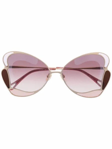 Chloé Eyewear солнцезащитные очки Gemma в оправе 'бабочка'