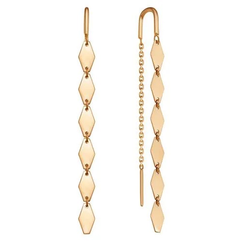Серьги цепочки Яхонт, золото, 585 проба