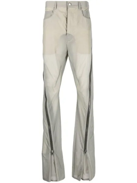 Rick Owens прямые джинсы с молнией, нейтральный цвет
