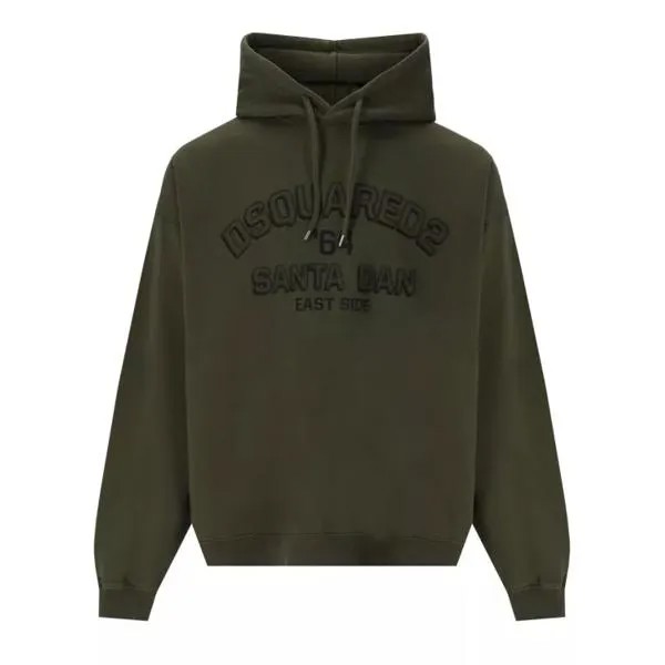 Футболка loose fit military hoodie Dsquared2, зеленый