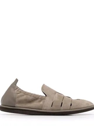 Giorgio Armani leather trim caged loafers