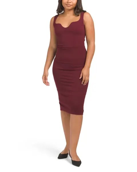 Платье миди без рукавов Sloane Dress The Population, цвет Burgundy