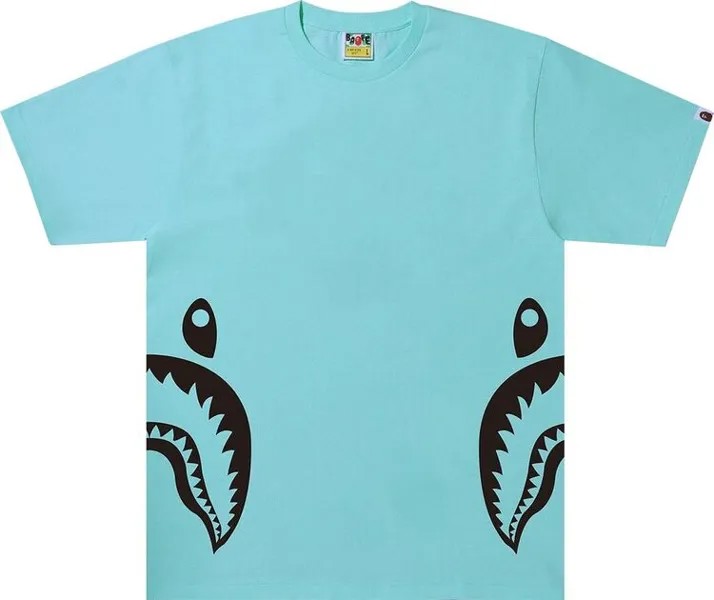 Футболка BAPE Bicolor Side Shark Tee 'Sax', синий