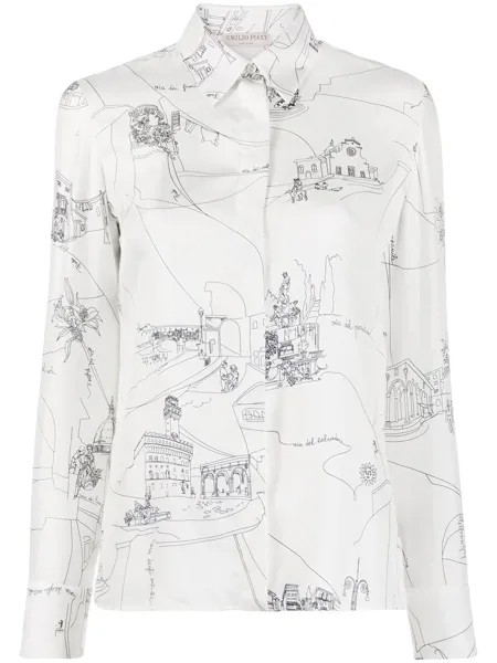Emilio Pucci рубашка Scorci Fiorentini с принтом