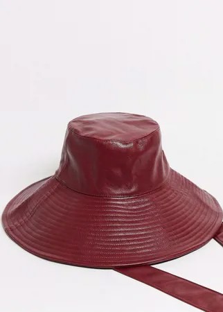 Бордовая шляпа из искусственной кожи с завязками & Other Stories-Красный