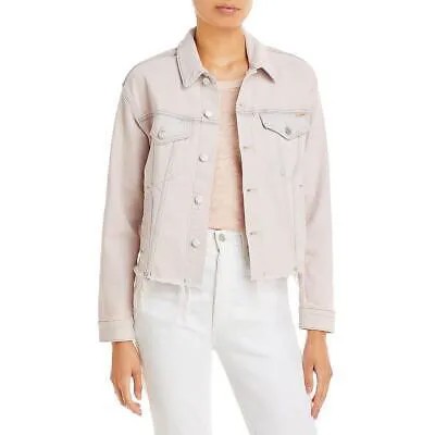 MOTHER Superior Женская розовая джинсовая куртка с необработанным краем и воротником Пальто S BHFO 3982