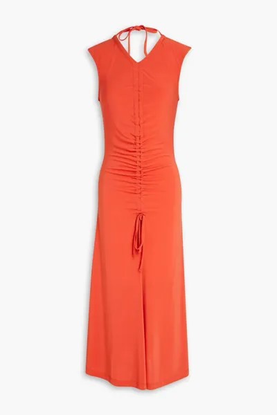 Расклешенное платье миди из джерси со сборками Paul Smith, ярко оранжевый