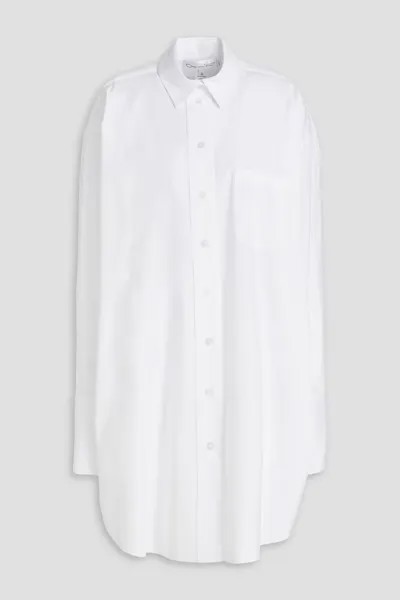 Рубашка оверсайз из хлопкового поплина Oscar De La Renta, белый