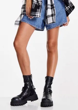 Черные ботинки со сбруей ASOS DESIGN Almighty-Черный цвет