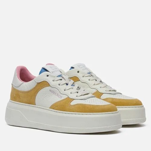 Кроссовки Woolrich Cupsole Chunky Suede, натуральная замша, размер 39.5, желтый