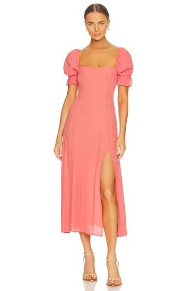 Платье миди WeWoreWhat Puff Sleeve, цвет Coral