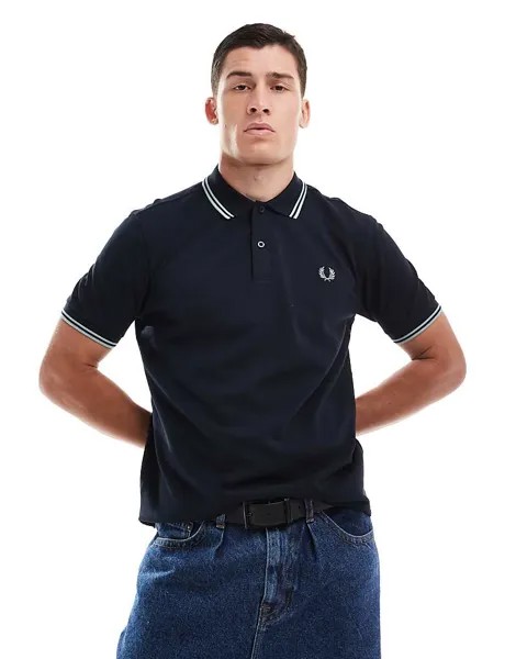 Черная рубашка-поло Fred Perry с двойной отделкой