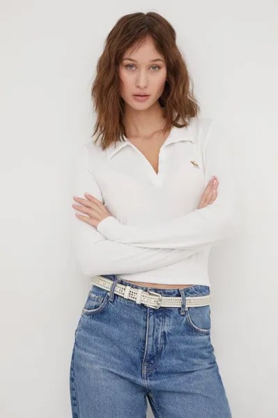 Лонгслив Abercrombie & Fitch, белый