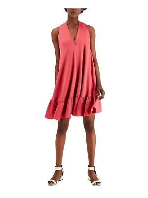 TAYLOR Женское розовое платье-трапеция розового цвета без рукавов с v-образным вырезом 4
