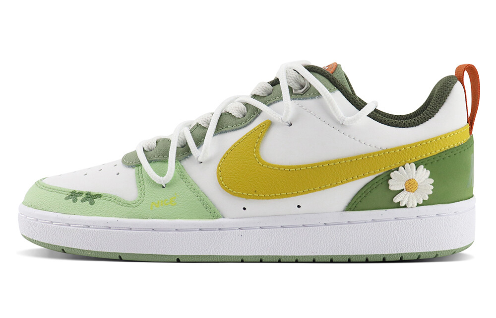 Кроссовки Nike Court Borough Skateboarding Shoes Women's Low-top Green/White, зеленый