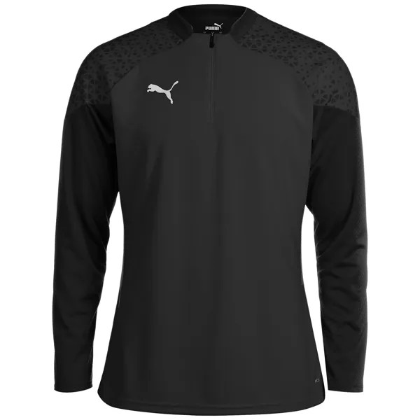 Лонгслив Puma teamCUP 1/4 Zip, черный