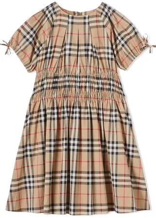 Burberry Kids платье в клетку Vintage Check со сборками