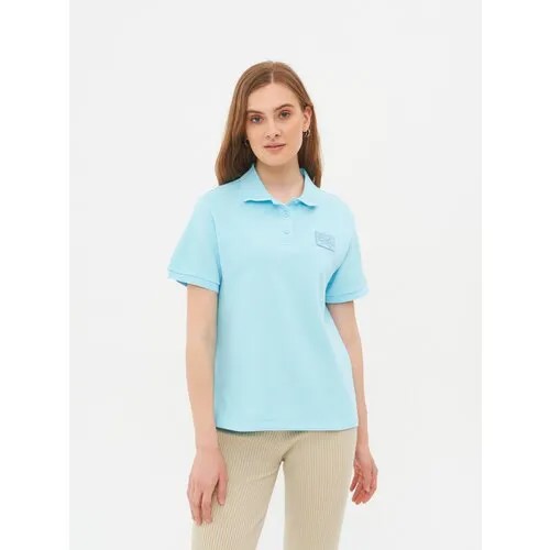 Поло UNITED COLORS OF BENETTON, хлопок, однотонное, размер S, голубой
