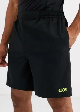Черные спортивные шорты из быстросохнущей ткани с логотипом ASOS 4505-Черный цвет