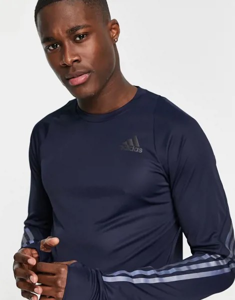 Темно-синий лонгслив adidas Running Run Icons