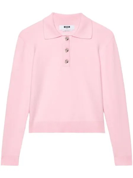MSGM трикотажный топ с длинными рукавами, розовый