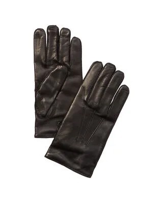 Мужские кожаные перчатки Portolano Whipstitch с боковыми вентиляционными отверстиями, черные мужские