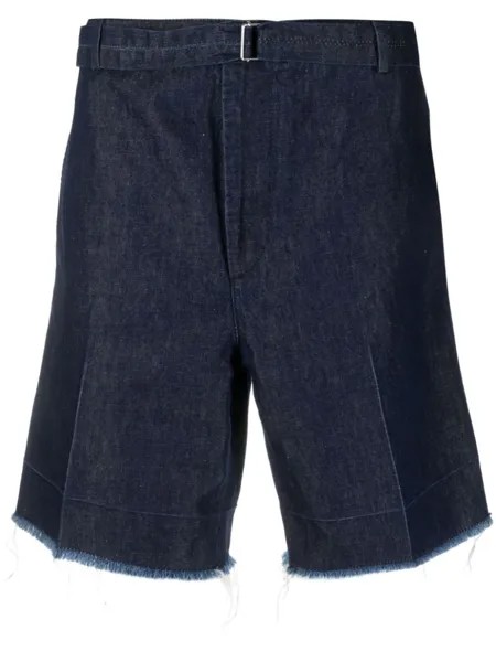 Lanvin джинсовые шорты с бахромой, синий