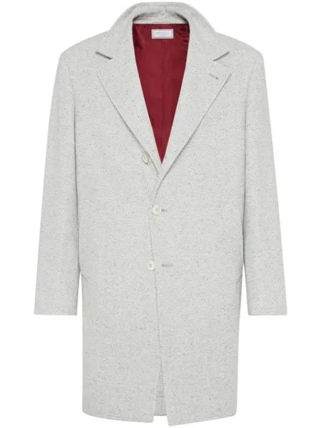 Brunello Cucinelli пальто в ёлочку, нейтральный цвет